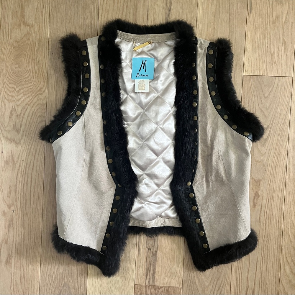 Genuine suede and fur vest